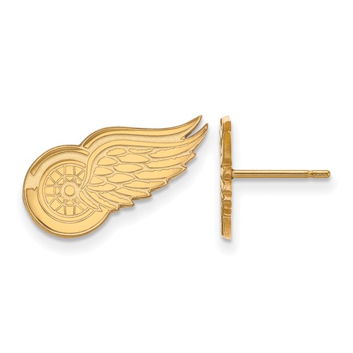 14k Yellow Gold Detroit Red Wings Post Earrings