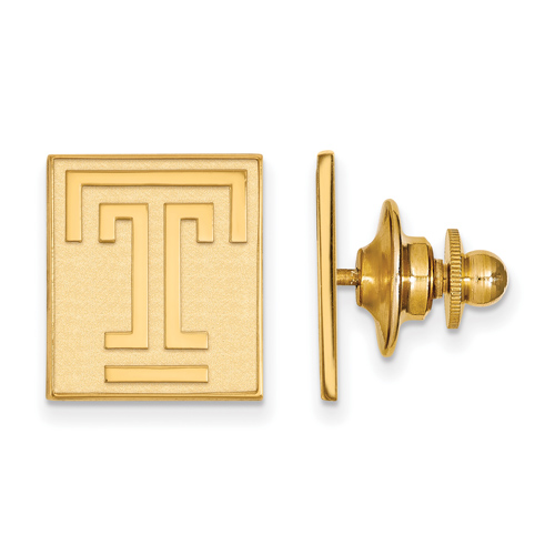 Temple University Logo Lapel Pin 14k Yellow Gold 