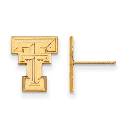10kt Yellow Gold Texas Tech University Small Post Earrings