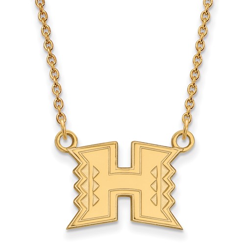 University of Hawaii Small H Necklace 10k Yellow Gold