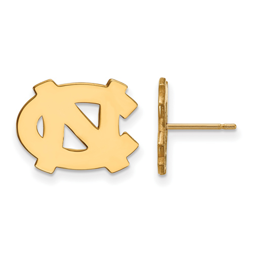 14kt Yellow Gold University of North Carolina NC Small Post Earrings