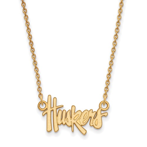 University of Nebraska Huskers Necklace Small 10k Yellow Gold