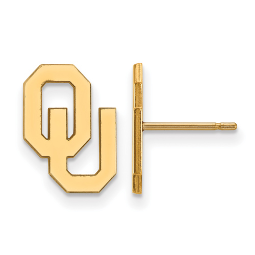10kt Yellow Gold University of Oklahoma OU Small Post Earrings