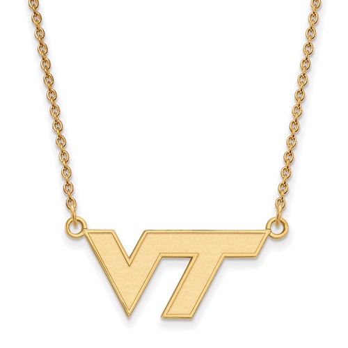14k Yellow Gold Virginia Tech VT Small Necklace