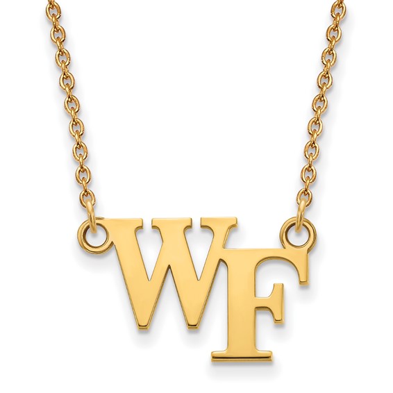 Wake Forest University WF Necklace 10k Yellow Gold