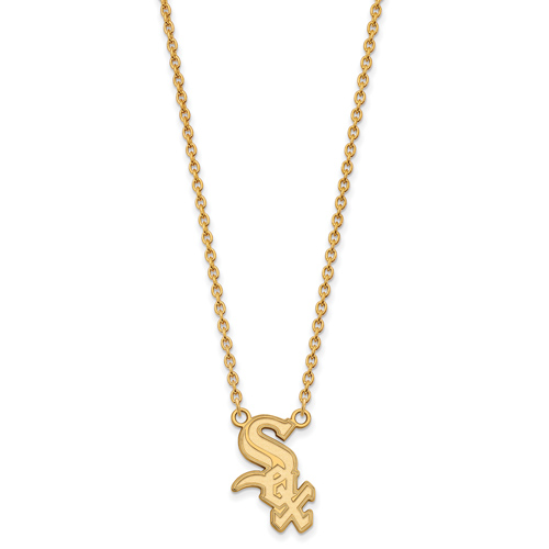 14kt Yellow Gold Chicago White Sox Pendant on 18in Chain