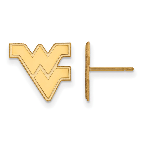 10kt Yellow Gold West Virginia University WV Small Post Earrings