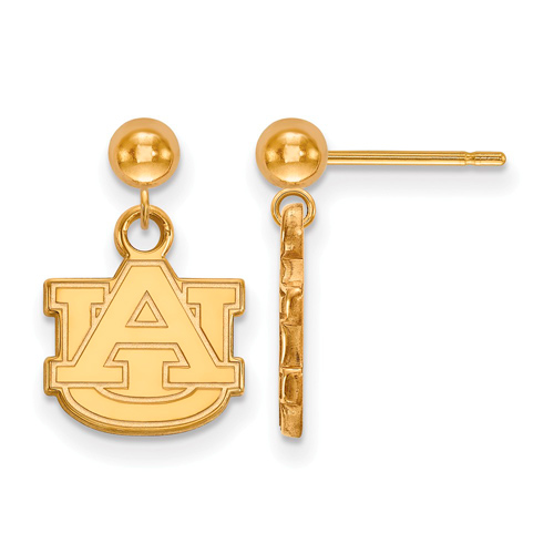 14kt Yellow Gold Auburn University Dangle Ball Earrings
