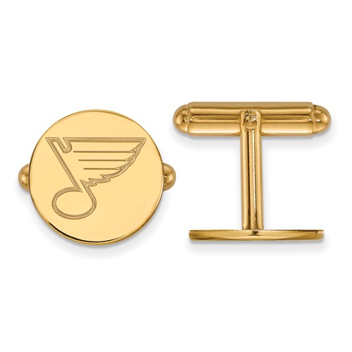 St. Louis Blues Round Cuff Links 14k Yellow Gold