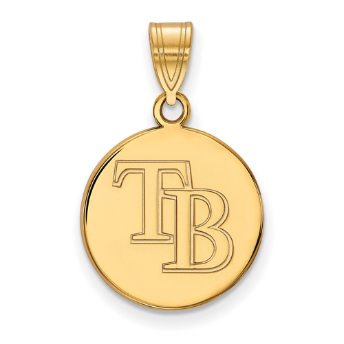 10k Yellow Gold 5/8in Round Tampa Bay Rays Pendant
