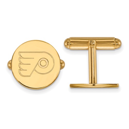 14k Yellow Gold Philadelphia Flyers Round Cuff Links