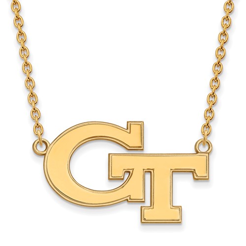 14k Yellow Gold Georgia Tech Logo Necklace