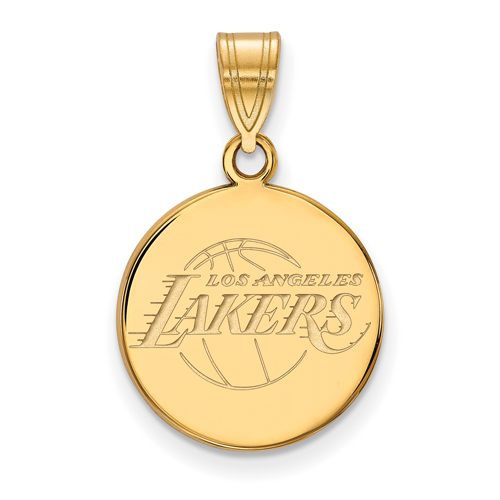 10k Yellow Gold 5/8in Round Los Angeles Lakers Pendant
