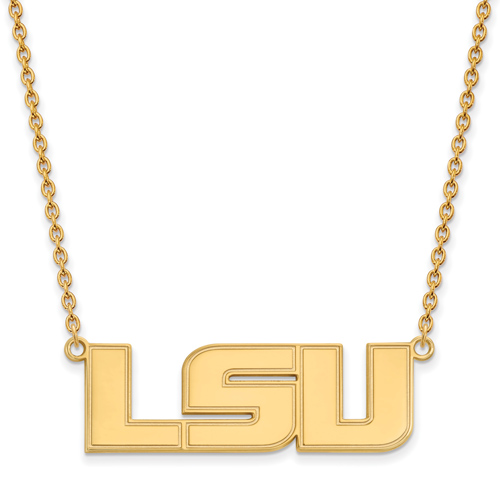 10kt Yellow Gold 5/8in LSU Pendant with 18in Chain