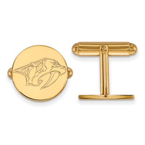 Nashville Predators Round Cuff Links 14k Yellow Gold