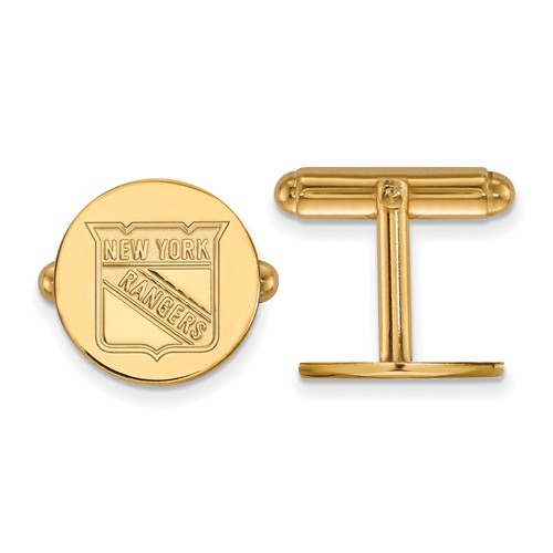 New York Rangers Cuff Links 14k Yellow Gold