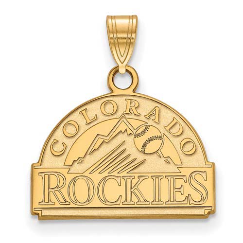 10k Yellow Gold 1/2in Colorado Rockies Arch Pendant