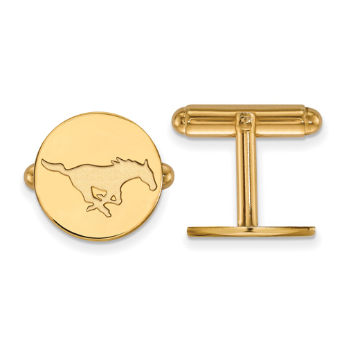 Southern Methodist University Cuff Links 14k Yellow Gold