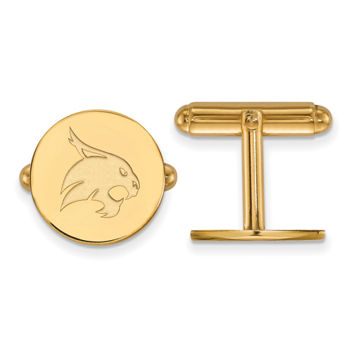 Texas State University Cuff Links 14k Yellow Gold