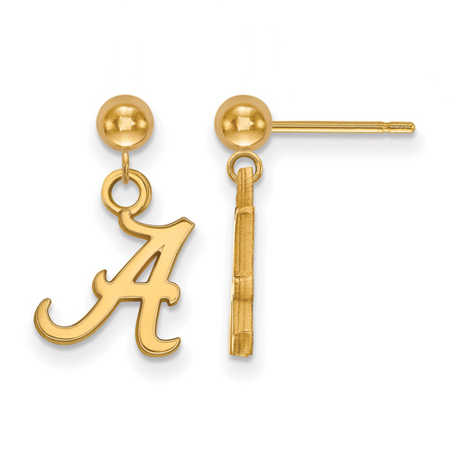 14kt Yellow Gold University of Alabama Dangle Ball Earrings