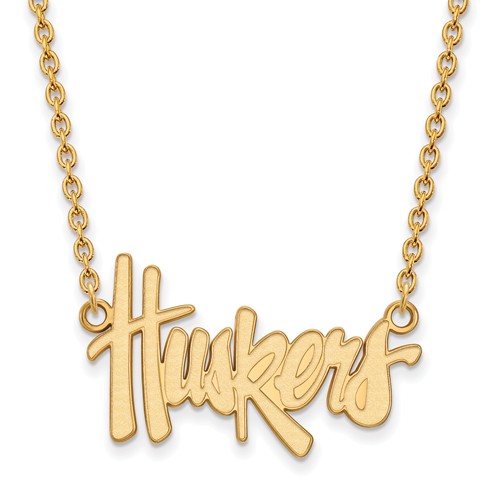 University of Nebraska Huskers Pendant on 18in Chain 10k Yellow Gold