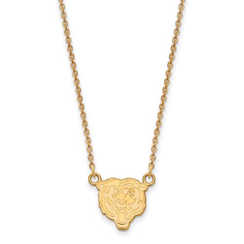 14k Yellow Gold Small Chicago Bears Pendant with 18in Chain