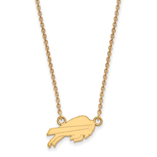 14k Yellow Gold Small Buffalo Bills Pendant with 18in Chain