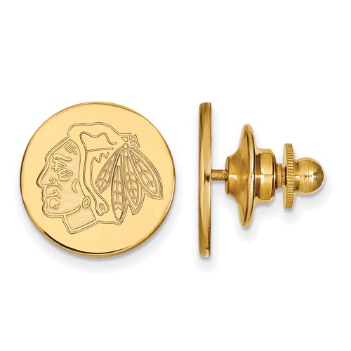 14k Yellow Gold Chicago Blackhawks Lapel Pin