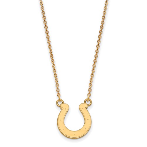 10k Yellow Gold Small Indianapolis Colts Pendant with 18in Chain