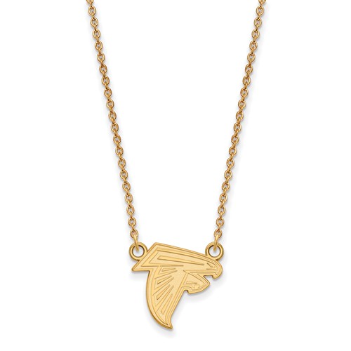 14k Yellow Gold Small Atlanta Falcons Pendant with 18in Chain