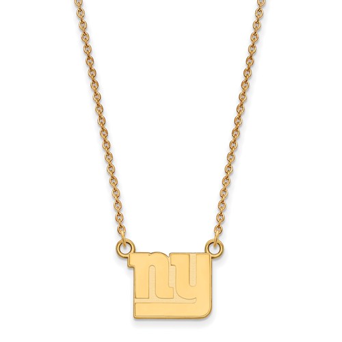 10k Yellow Gold Small New York Giants Pendant with 18in Chain
