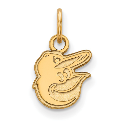 10k Yellow Gold 3/8in Baltimore Orioles Bird Face Pendant