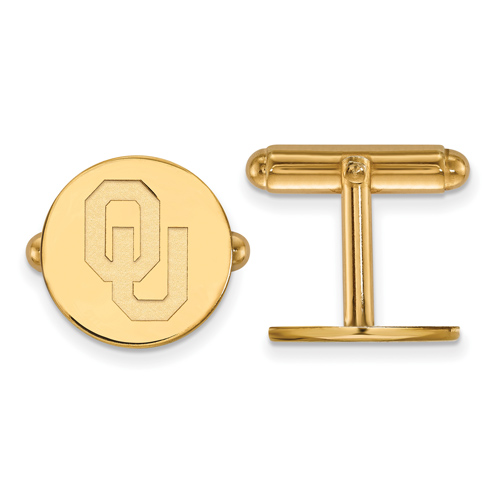 14kt Yellow Gold University of Oklahoma Crest Cuff Links
