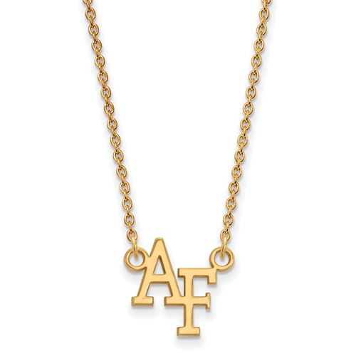 United States Air Force Academy Pendant on Necklace 10k Yellow Gold