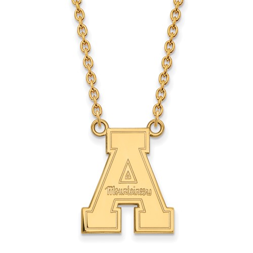 Appalachian State University Pendant on 18in Chain 14k Yellow Gold