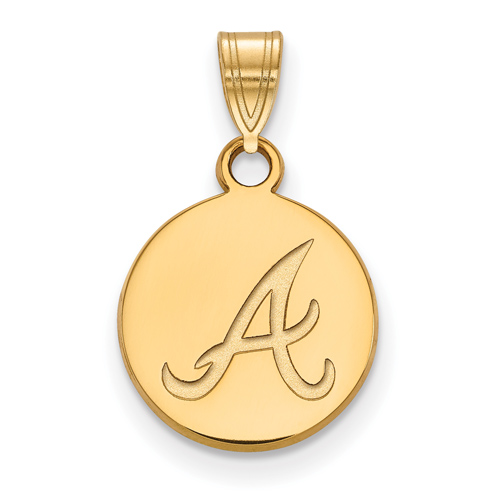 10kt Yellow Gold 3/8in Atlanta Braves Disc Pendant
