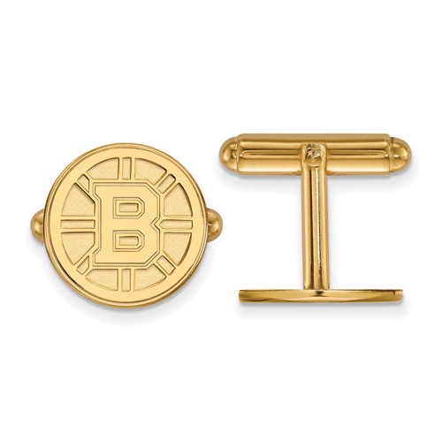 Boston Bruins Round Cuff Links 14k Yellow Gold