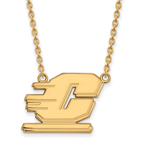 Central Michigan University Pendant on 18in Chain 10k Yellow Gold