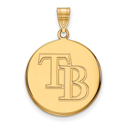 14k Yellow Gold 3/4in Tampa Bay Rays Pendant