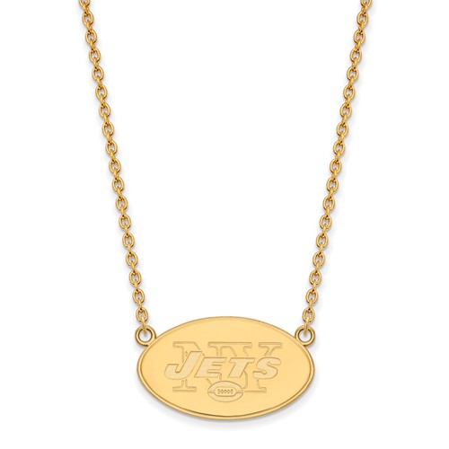 New York Jets Pendant Necklace 10k Yellow Gold