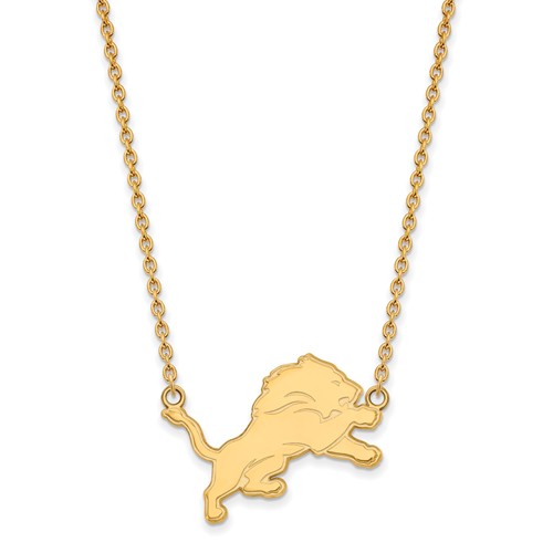 Detroit Lions Pendant Necklace 14k Yellow Gold