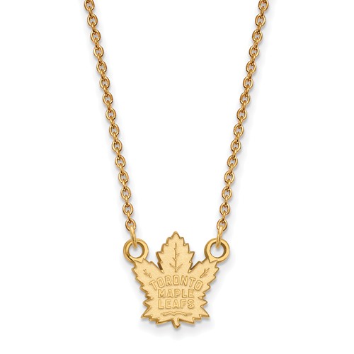 14k Yellow Gold Small Toronto Maple Leafs Pendant with 18in Chain