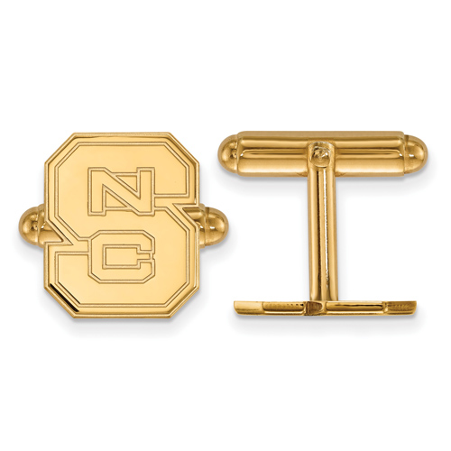 14k Yellow Gold North Carolina State University Block S Cuff Links