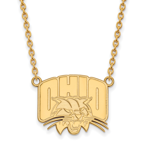 Ohio University Logo Necklace 3/4in 10k Yellow Gold