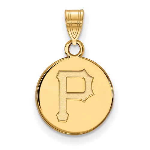 14k Yellow Gold 1/2in Pittsburgh Pirates Disc Pendant
