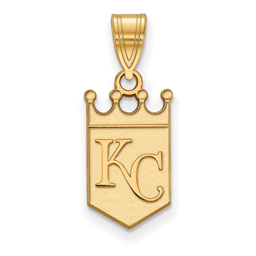 10kt Yellow Gold 5/8in Kansas City Royals Crown Logo Pendant