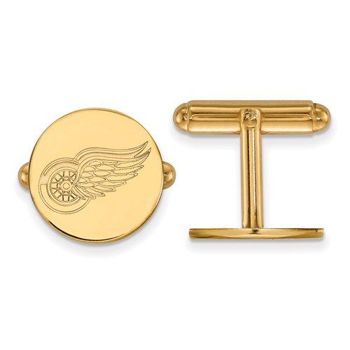 Detroit Red Wings Round Cuff Links 14k Yellow Gold