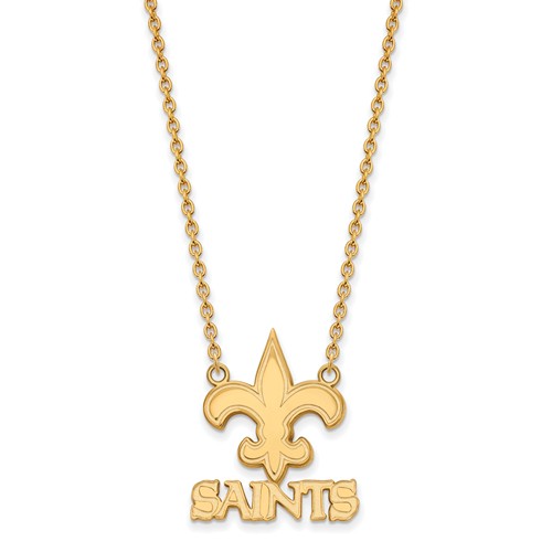 New Orleans Saints Pendant Necklace 10k Yellow Gold