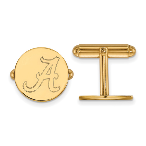 14kt Yellow Gold University of Alabama Round A Cuff Links