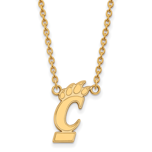 University Of Cincinnati Bearcat Necklace 3/4in 10k Yellow Gold